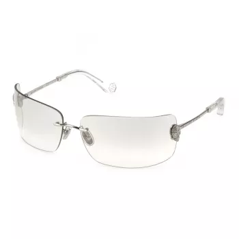 Philipp Plein Women's Sunglasses SPP027V95579X - Oversized Black Frame, Grey Lenses, UV400 Protection