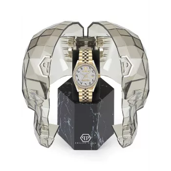 Philipp Plein Women's Watch PW2BA0223 38mm Rose Gold Tone Stainless Steel White Silicone