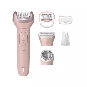 Philips Epilator Series 9000 BRE718/00 Cordless Wet & Dry Epilator with 32 Tweezers, Ceramic Discs, Opti-Light, 2 Speeds, Li-ion Battery, 40 min Runtime, Includes Optimal Contact Cap, Delicate Area Cap, Exfoliation Glove, Storage Pouch, Cleaning Brush