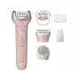 Philips Epilator Series 9000 BRE718/00 Cordless Wet & Dry Epilator with 32 Tweezers, Ceramic Discs, Opti-Light, 2 Speeds, Li-ion Battery, 40 min Runtime, Includes Optimal Contact Cap, Delicate Area Cap, Exfoliation Glove, Storage Pouch, Cleaning Brush