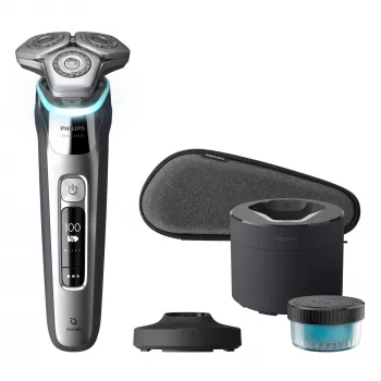 Philips S9975/55 SkinIQ Wet & Dry Electric Shaver – 360-D Flexing Heads, 60 Min Runtime, Chrome