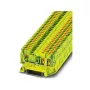 Phoenix 3209565 PT 2,5-TWIN-PE Push-in Protective Earth Terminal Block, Green-Yellow, 2.5 mm², DIN Rail