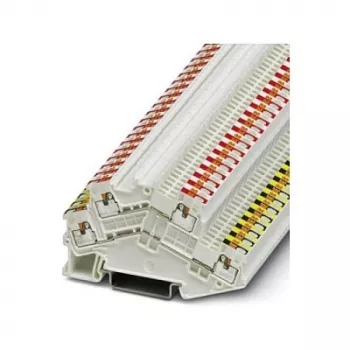 Phoenix 3214663 PTTBS 1,5/S-KNX Double-Level Terminal Block for KNX Bus Systems, Push-in Connection, Black/Red and White/Yellow