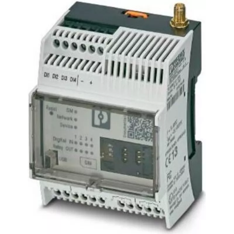 Phoenix Contact 1038567 Industrial Cellular Modem Module, 4G LTE, GSM, GPRS, EDGE, DIN Rail, Grey