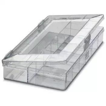 Phoenix Contact 5031524 Transparent Rectangular Polystyrene Storage Box with Hinged Lid