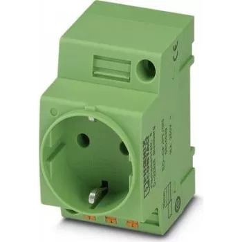 Phoenix Contact EO-CF/PT/GN Control Cabinet Socket Outlet, Type F Schuko, Push-in, Green, 250V/16A, IP20, 804039