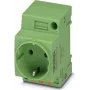 Phoenix Contact EO-CF/PT/GN Control Cabinet Socket Outlet, Type F Schuko, Push-in, Green, 250V/16A, IP20, 804039