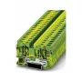 Phoenix Contact ST 6-PE Protective Earth Terminal Block, Spring-Cage, Green-Yellow, 6mm², DIN Rail