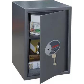 Phoenix Safe SS0804K Vela Home Office Burglary Protection Safe, 52L, Dark Grey/Black, Key Lock