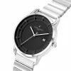 Pierre Cardin Men's Analog Quartz Watch CLC.6006 - 43mm Stainless Steel Case Black Leather Strap