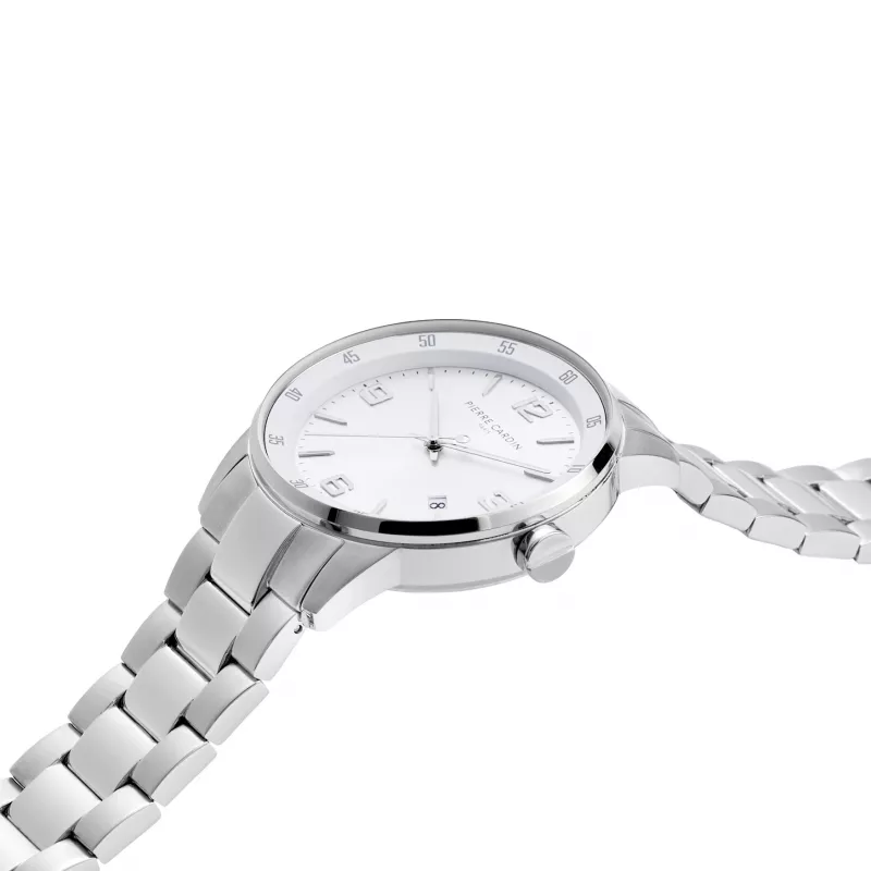 Pierre Cardin Men's Analog Quartz Watch CMR.0006 40mm Stainless Steel Black Dial Leather Strap