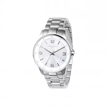 Pierre Cardin Men's Analog Quartz Watch CMR.0006 40mm Stainless Steel Black Dial Leather Strap