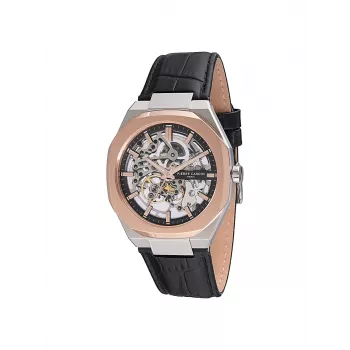 Pierre Cardin Men's Quartz Analog Watch CF.1002.LB.2 42mm Stainless Steel Black Dial Leather Strap
