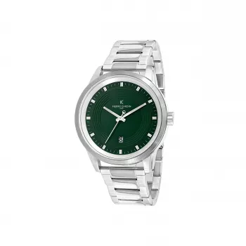 Pierre Cardin Men's Watch CCP.5028 (45mm) Stainless Steel Case Black Dial Leather Strap
