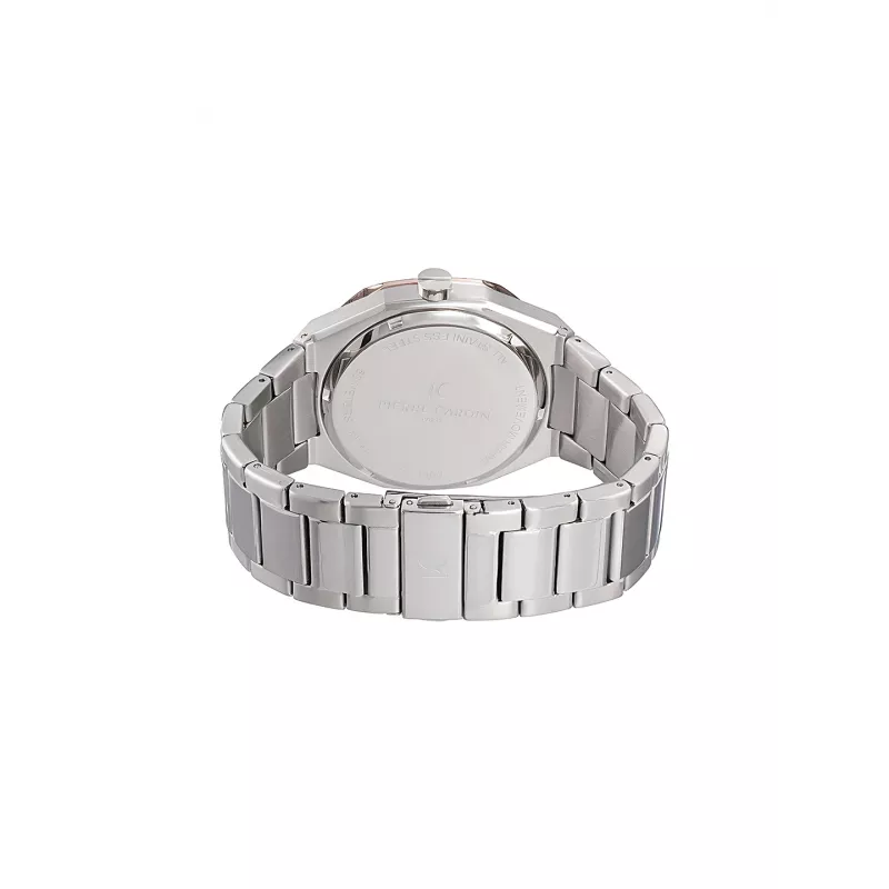 Pierre Cardin Men's Watch CF.1000.MU 42mm Quartz Analog Stainless Steel Black Dial Leather Strap