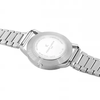 Pierre Cardin Men's Watch CLC.6001 43mm Stainless Steel Quartz Analog Black Dial Leather Strap