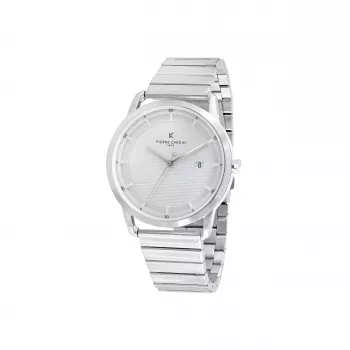 Pierre Cardin Men's Watch CLC.6001 43mm Stainless Steel Quartz Analog Black Dial Leather Strap