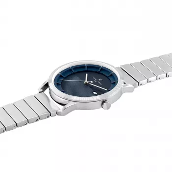 Pierre Cardin Men's Watch CLC.6005 43mm Stainless Steel Quartz Analog Black Dial Leather Strap