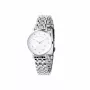 Pierre Cardin Women's Quartz Analog Watch CCM.0550 32mm Stainless Steel Case Silver Dial Black Leather Strap