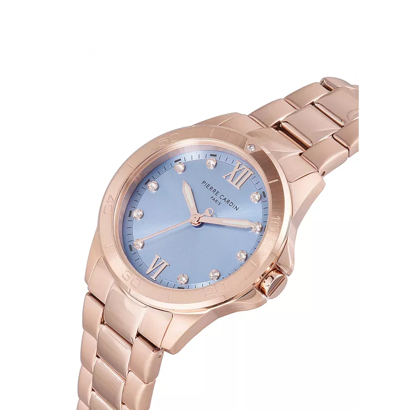 Pierre Cardin Women's Quartz Analog Watch CF.1009.MR.2 34mm Rose Gold Stainless Steel Mesh Bracelet