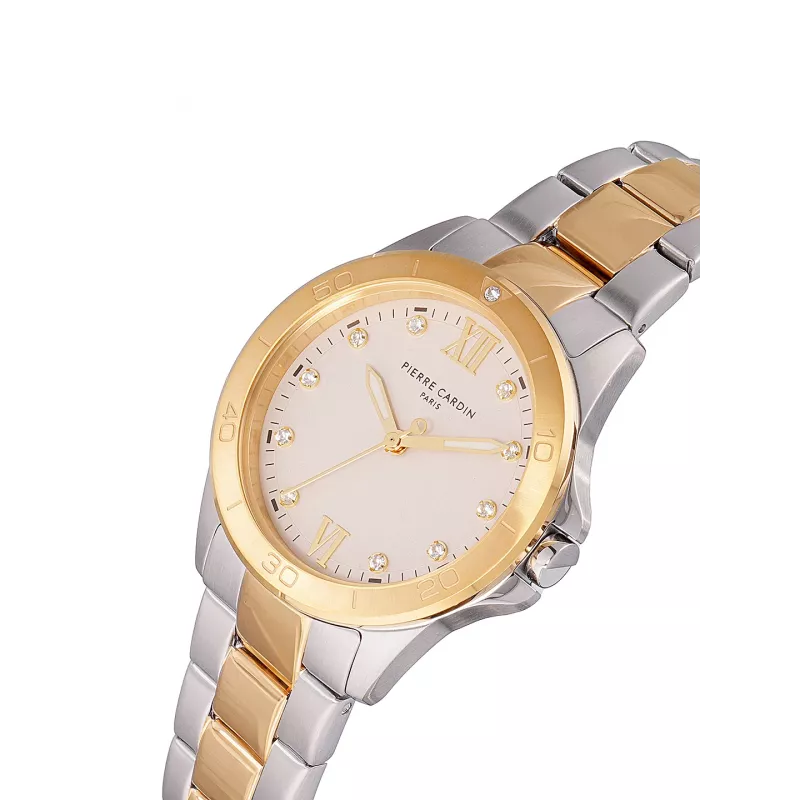Pierre Cardin Women's Quartz Analog Watch CF.1009.MU - 34mm Stainless Steel with Mother of Pearl Dial