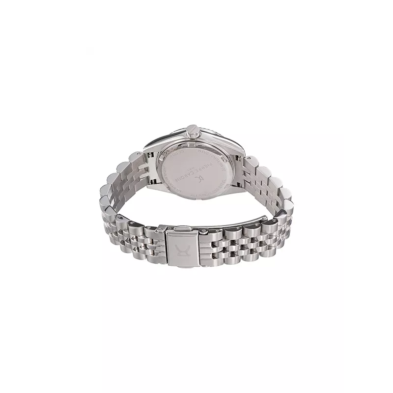 Pierre Cardin Women's Quartz Analog Watch CF.1012.MS 28mm Stainless Steel Case Black Leather Strap