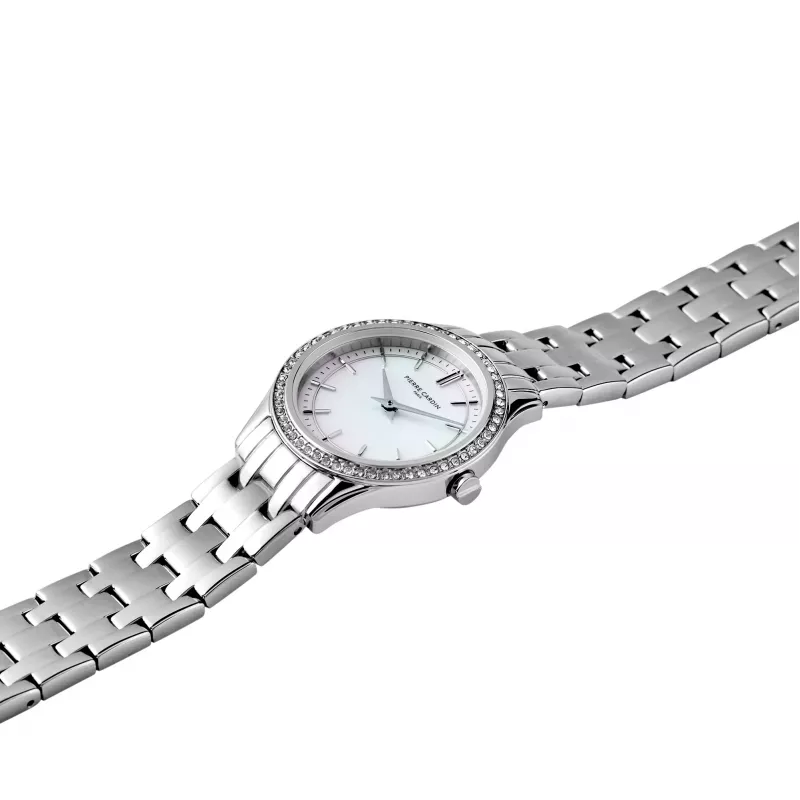 Pierre Cardin Women's Quartz Watch CF.0611.SJ Silver Stainless Steel Mesh 30mm