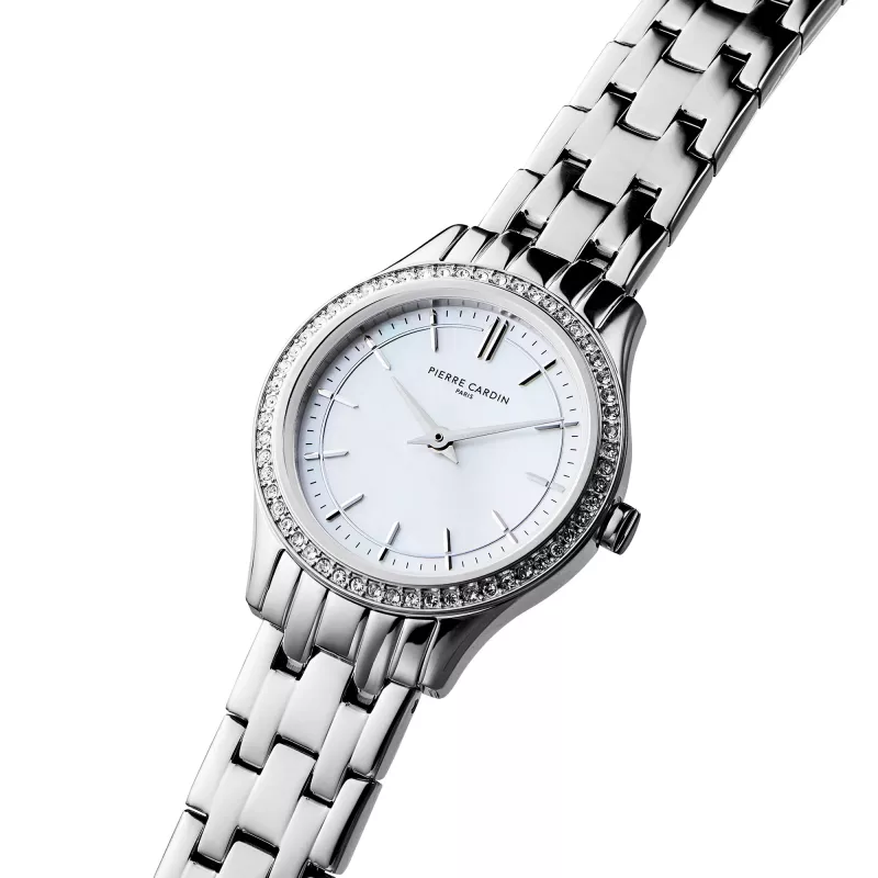 Pierre Cardin Women's Quartz Watch CF.0611.SJ Silver Stainless Steel Mesh 30mm