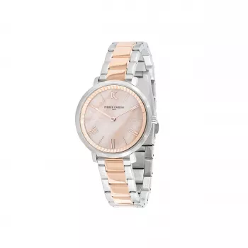 Pierre Cardin Women's Watch CBC.5006 32mm Stainless Steel Quartz Analog White Dial Black Leather
