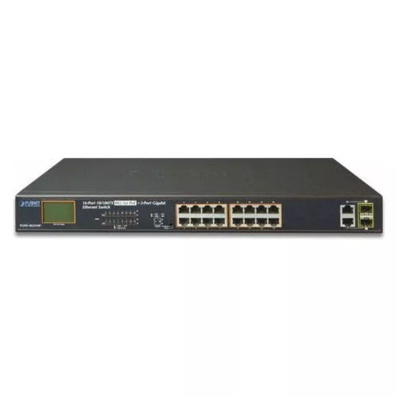PLANET FGSW-1822VHP 18-Port Managed PoE+ Switch with 16x Fast Ethernet and 2x Gigabit Combo Uplinks