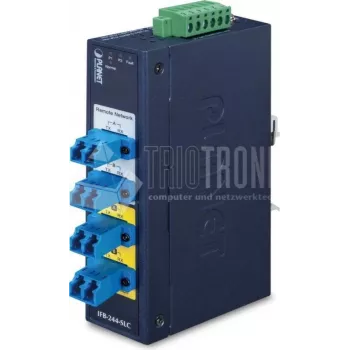 PLANET IFB-244-SLC Industrial 2-Channel Serial to Fiber Optic Media Converter (ST, Multi-mode, Blue)