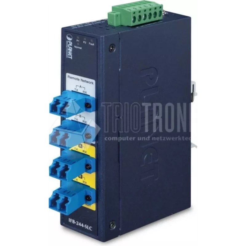 PLANET IFB-244-SLC Industrial 2-Channel Serial to Fiber Optic Media Converter (ST, Multi-mode, Blue)