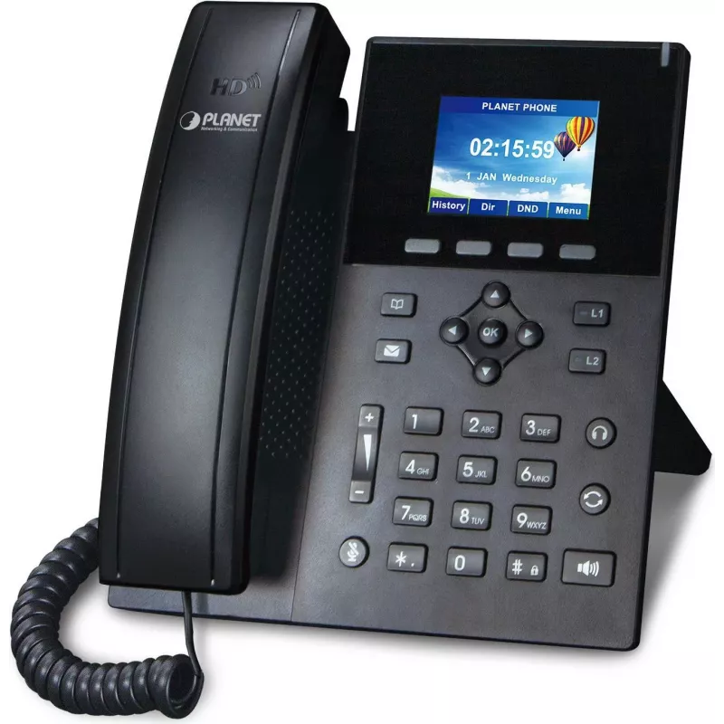 PLANET VIP-1260PT High Definition Color PoE IP Phone with 3MP Camera, 6-Line LCD, Black
