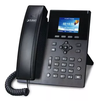 PLANET VIP-1260PT High Definition Color PoE IP Phone with 3MP Camera, 6-Line LCD, Black