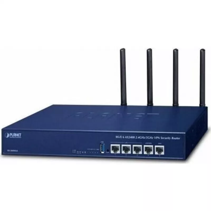PLANET VR-300W6A Enterprise Wi-Fi 6 AX3000 Dual-Band Gigabit Router with VPN, VLAN, QoS, HA, AP Controller, 2x WAN SD-WAN, 3x LAN