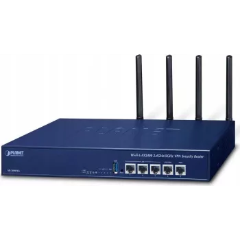 PLANET VR-300W6A Enterprise Wi-Fi 6 AX3000 Dual-Band Gigabit Router with VPN, VLAN, QoS, HA, AP Controller, 2x WAN SD-WAN, 3x LAN