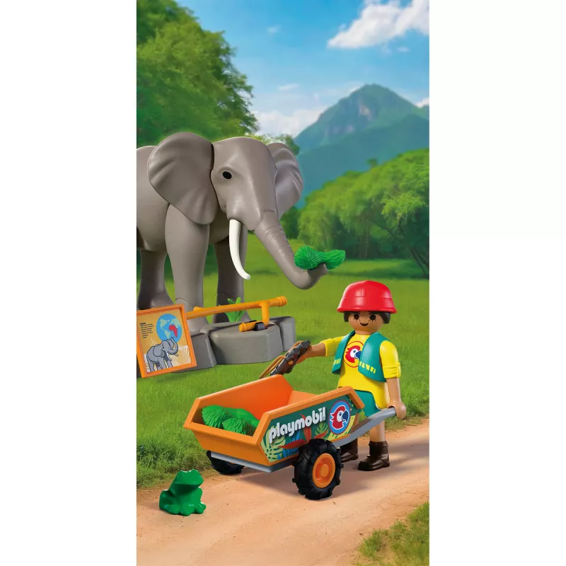 PLAYMOBIL 72068 Elephant with Animal Keeper