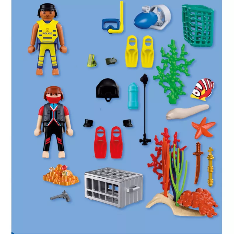PLAYMOBIL 72078 City Action Police Diver with Treasure