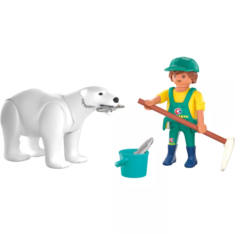 Playmobil 72090 Animals & Friends Zoo: Polar Bear and Zookeeper