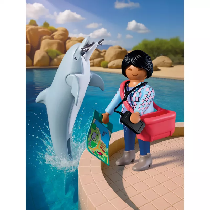 PLAYMOBIL 72091 Animals & Friends Zoo Dolphin and Visitor