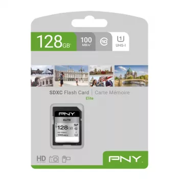 PNY Elite 128GB SDXC UHS-I U1 Class 10 Memory Card - Up to 100MB/s Read