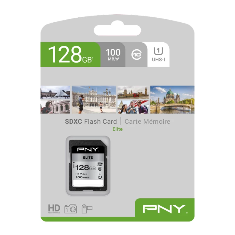 PNY Elite 128GB SDXC UHS-I U1 Class 10 Memory Card - Up to 100MB/s Read