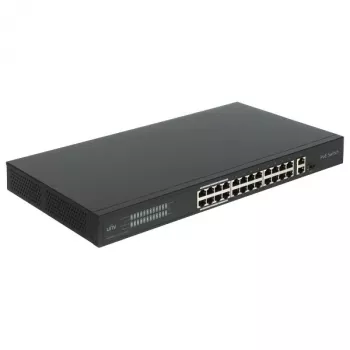 POE LANG NSW3000-24T1GT1GC-POE-IN 24-Port Gigabit PoE+ Switch with 2 Uplink Ports, 370W, Unmanaged, 1U Rackmount