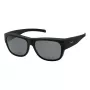 Polaroid Ancillaries PLD9003SDL5 Unisex Rectangular Sunglasses - Matte Black Frame, Grey Polarized Lenses