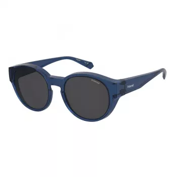 Polaroid Ancillaries PLD9017SPJP Unisex Square Pilot Sunglasses - Black Frame, Grey Polarized Lenses