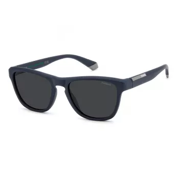 Polaroid Men's PLD2168S4NZ Rectangular Polarized Sunglasses - Black/Grey