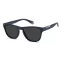 Polaroid Men's PLD2168S4NZ Rectangular Polarized Sunglasses - Black/Grey
