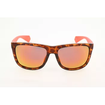 POLAROID Men's PLD6062-FS-86 Rectangular Polarized Sunglasses - Havana Frame, Brown Lens