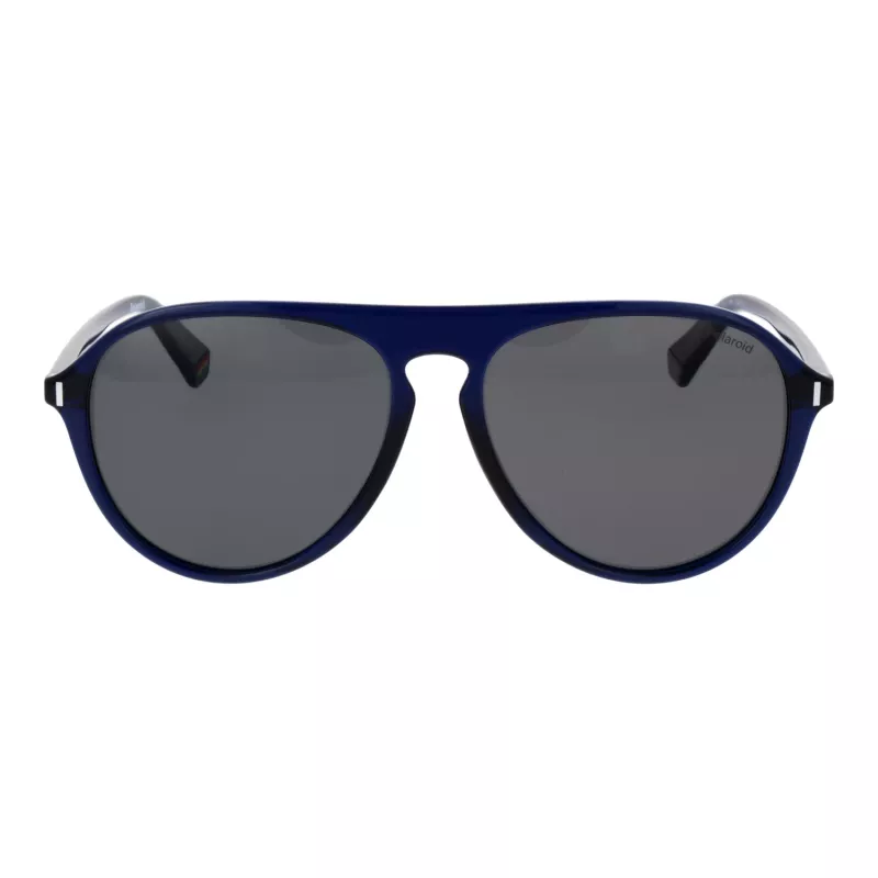 POLAROID Men's PLD6225S57PJP Rectangular Polarized Sunglasses - Black/Grey