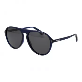 POLAROID Men's PLD6225S57PJP Rectangular Polarized Sunglasses - Black/Grey